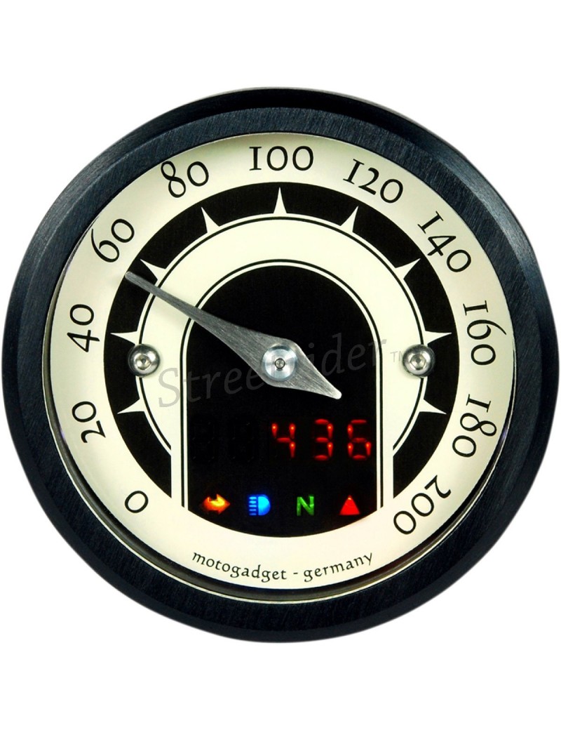 Contachilometri Moto Meccanico Speedometer Spie LED Nero Kawasaki