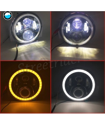 Faro LED Moto Omologato Universale per Retro Luminoso LED Custom + Cornice  H07
