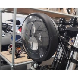 FARO FANALE ANTERIORE STYLE 3 A LED 7 180 MM NERO OPACO PER MOTO CAFE RACER