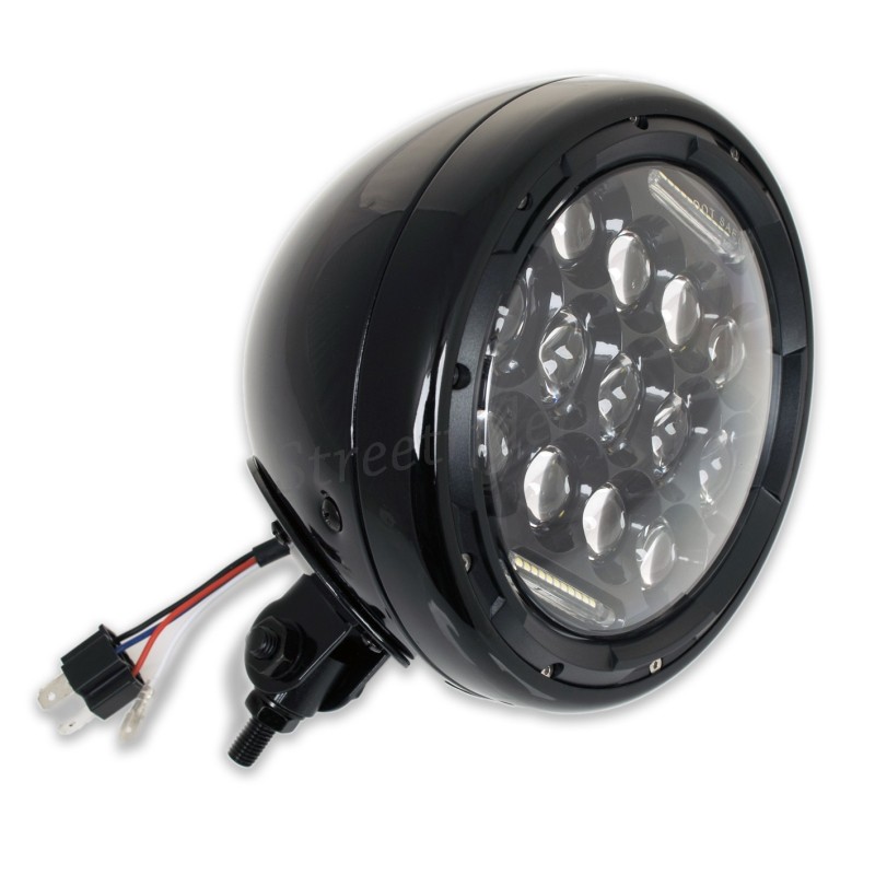 Motorrad 12V Abblendlicht LED Scheinwerfer Lampe Cafe Racer Für